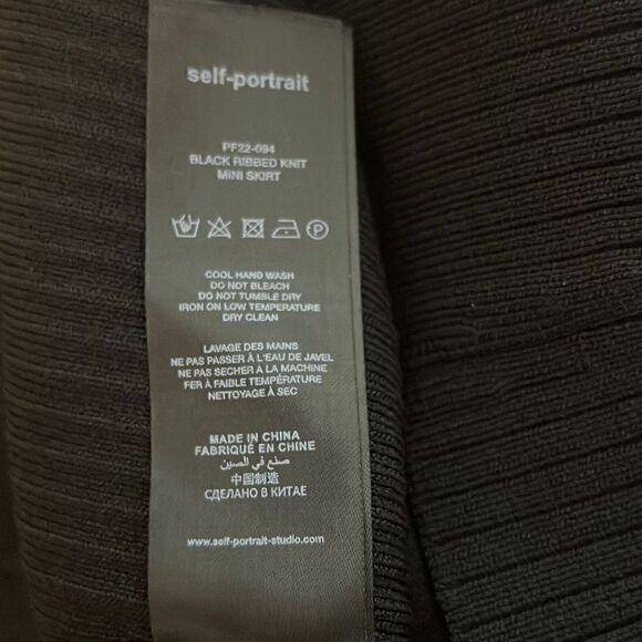 NWT Self-Portrait Black Ribbed Mini Skirt - Picture 13 of 13